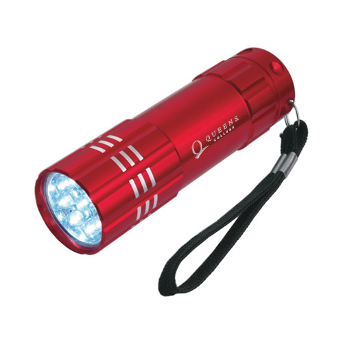 Industrial Triple LED Red Flashlight-Queens College Stacked Engraved