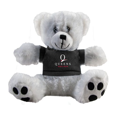 Plush Big Paw 8 1/2 inch White Bear w/Black Shirt-Official Logo