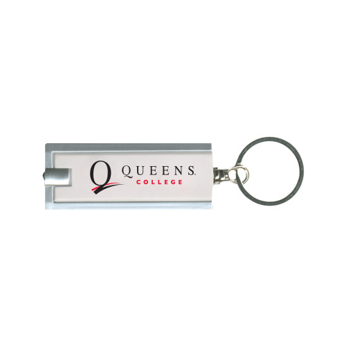 Turbo White Flashlight Key Holder-Queens College Stacked