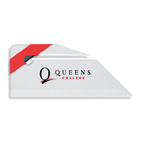 Angled Red Stripe Letter Opener-Queens College Stacked