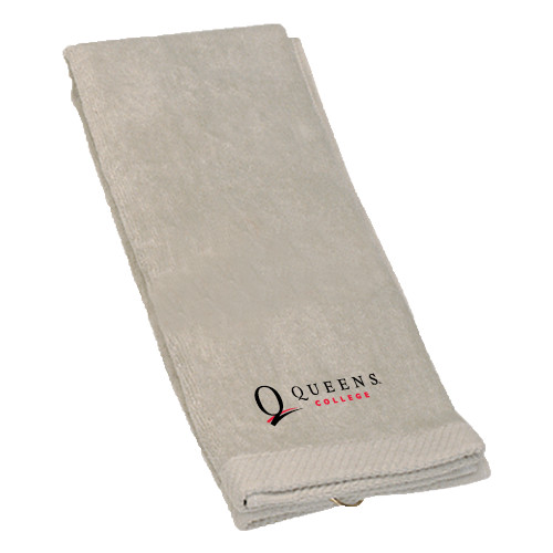 Stone Golf Towel-Queens College Stacked