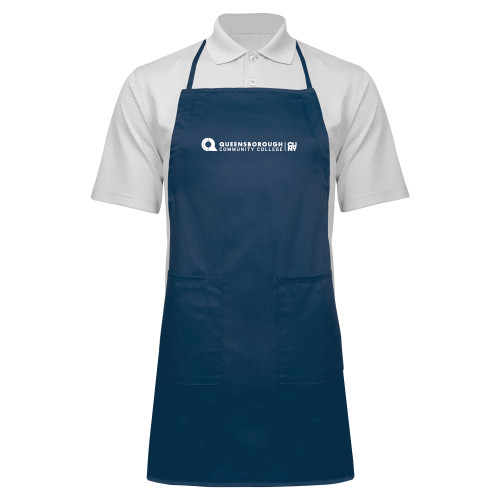 Full Length Navy Apron-Primary Logo