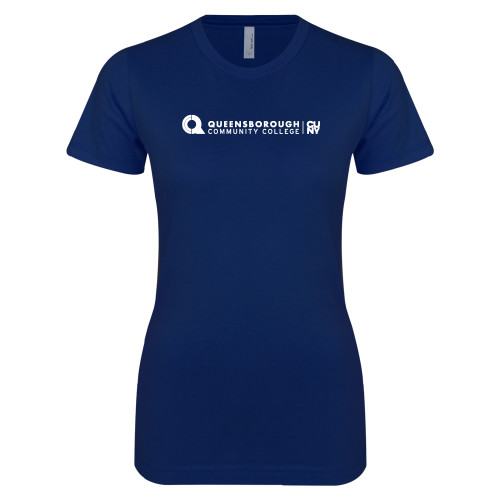 Next Level Womens Navy Boyfriend Tee-Primary Logo