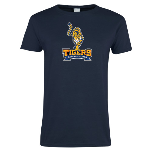 Womens Short Sleeve Navy Tee-Tiger Queensborough