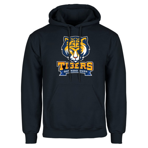 Navy Fleece Hoodie-Mascot head wordmark