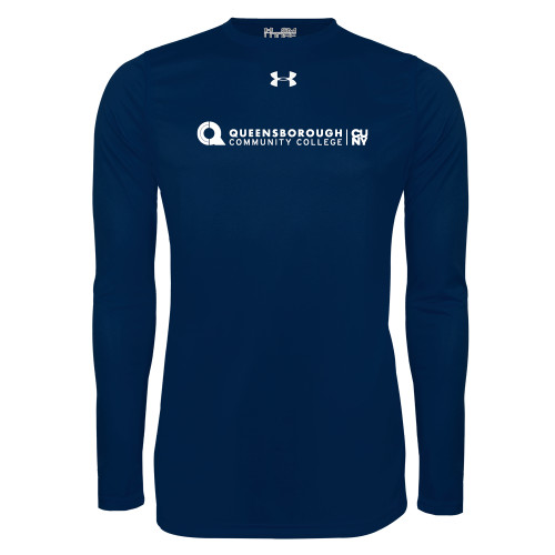 Under Armour Navy Long Sleeve Tech Tee-Primary Logo