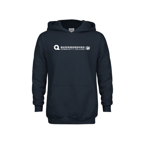 Youth Navy Fleece Hoodie-Primary Logo