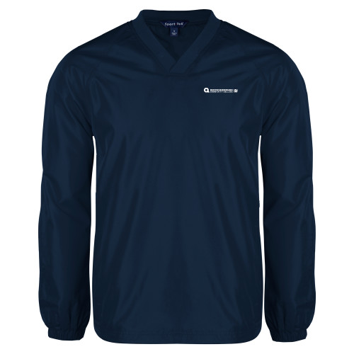 Navy V Neck Raglan Windshirt-Primary Logo