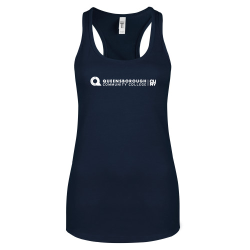 Next Level Womens Navy Racerback Tank -Primary Logo
