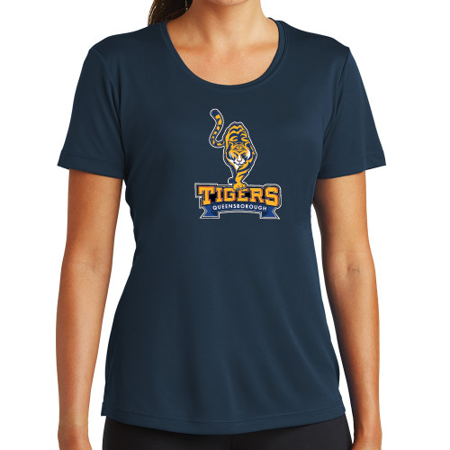Womens Navy Performance Tee-Tiger Queensborough