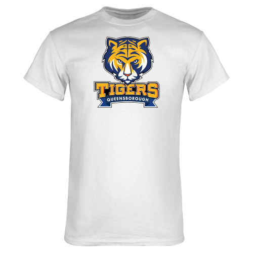 White T Shirt-Mascot head wordmark