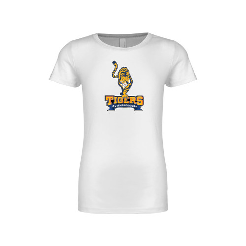 Next Level Girls White Fashion Fit T Shirt-Tiger Queensborough