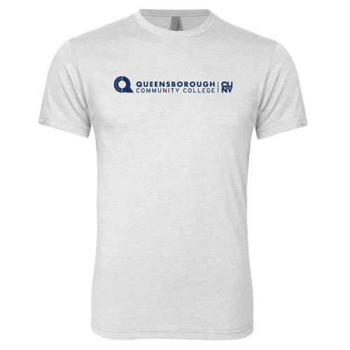 Next Level Heather White Triblend Tee-Primary Logo