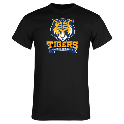 Black T Shirt-Mascot head wordmark