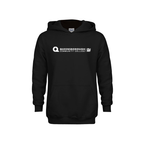 Youth Black Fleece Hoodie-Primary Logo