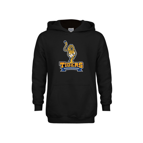 Youth Black Fleece Hoodie-Tiger Queensborough