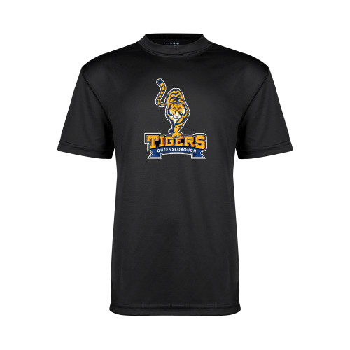 Youth Performance Black Tee-Tiger Queensborough