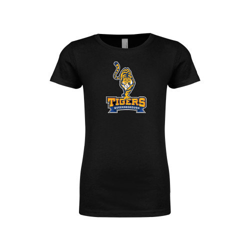 Next Level Girls Black Fashion Fit T Shirt-Tiger Queensborough