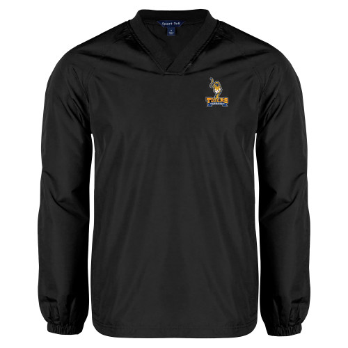 Black V Neck Raglan Windshirt-Tiger Queensborough