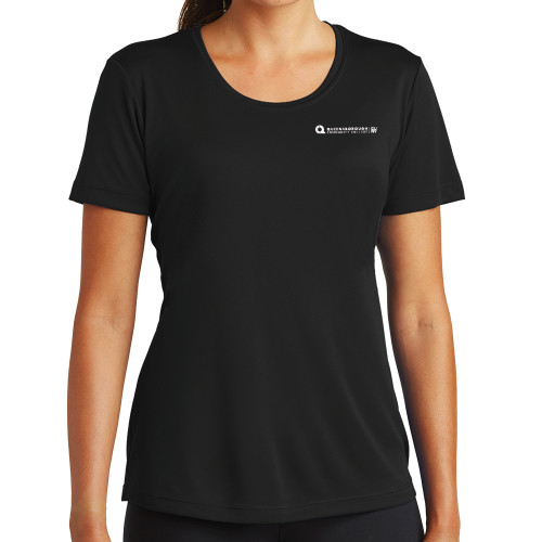 Womens Black Performance Tee-Primary Logo