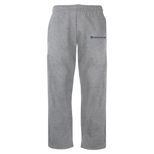 Grey Fleece Open Bottom Pant-Primary Logo