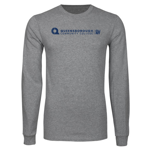 Grey Long Sleeve T Shirt-Primary Logo