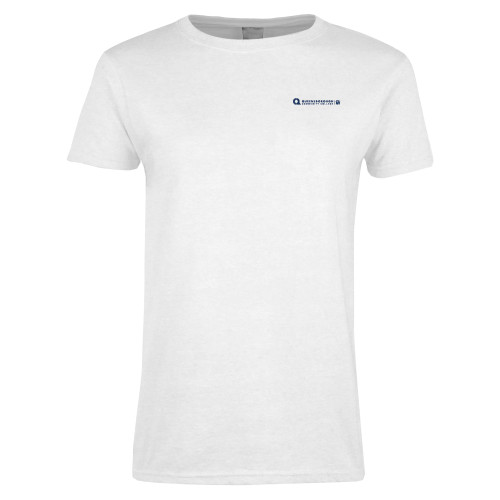 Womens White Short Sleeve Tee-Primary Logo