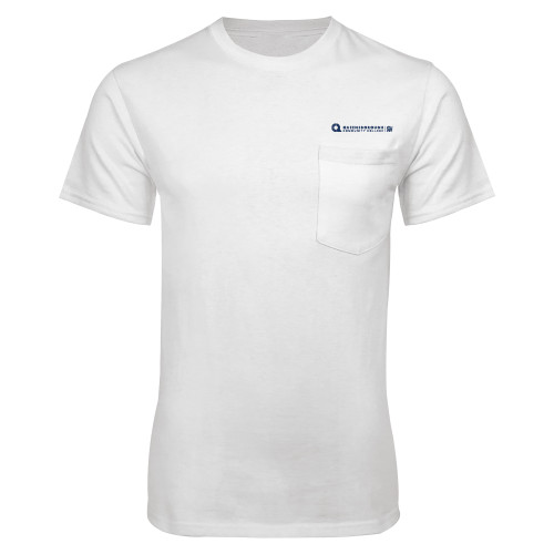 White T-Shirt w/Pocket-Primary Logo