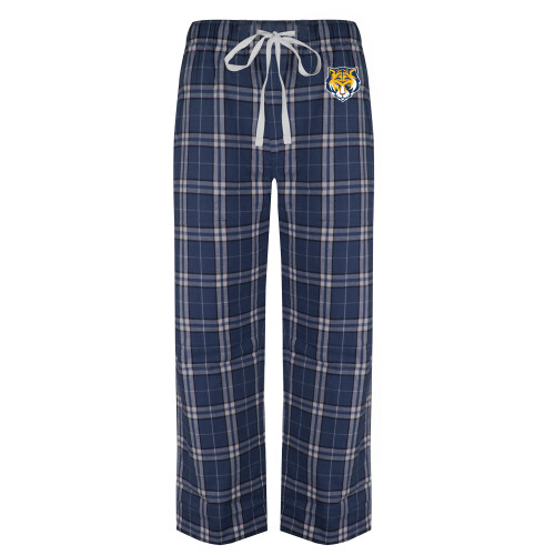 Navy/White Flannel Pajama Pant-Mascot Head