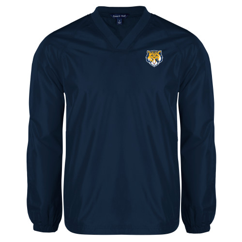 Navy V Neck Raglan Windshirt-Mascot Head