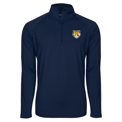 Sport Tek Navy Sport Wick Stretch 1/2 Zip Pullover-Mascot Head