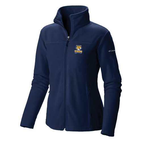Columbia Womens Navy Full Zip Fleece Jacket-Wordmark and Mascot