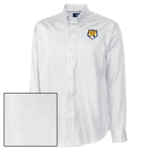 Cutter & Buck Nailshead Long Sleeve Button Down White-Mascot Head