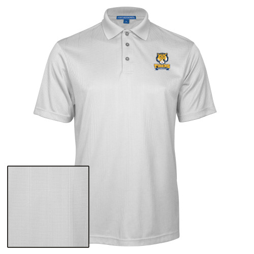 White Performance Fine Jacquard Polo-Wordmark and Mascot