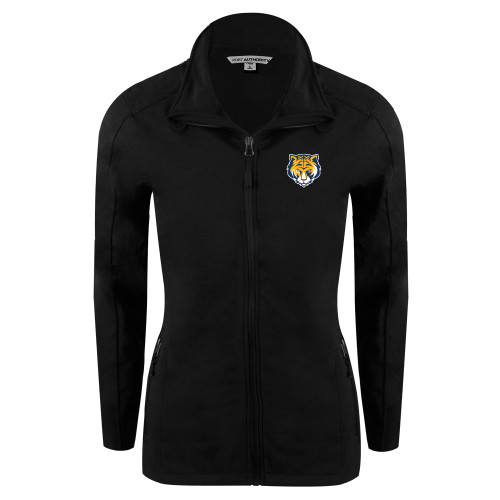 Womens Black Softshell Jacket-Mascot Head