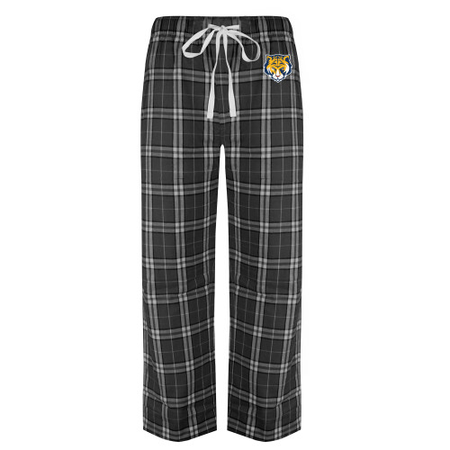 Black/Grey Flannel Pajama Pant-Mascot Head