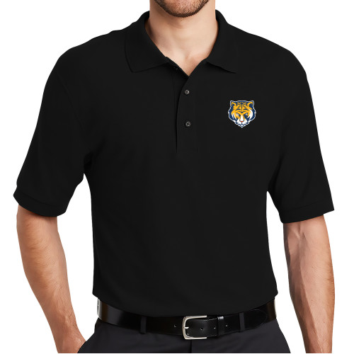 Black Silk Touch Polo-Mascot Head