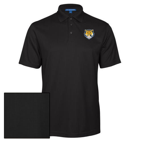 Black Performance Fine Jacquard Polo-Mascot Head
