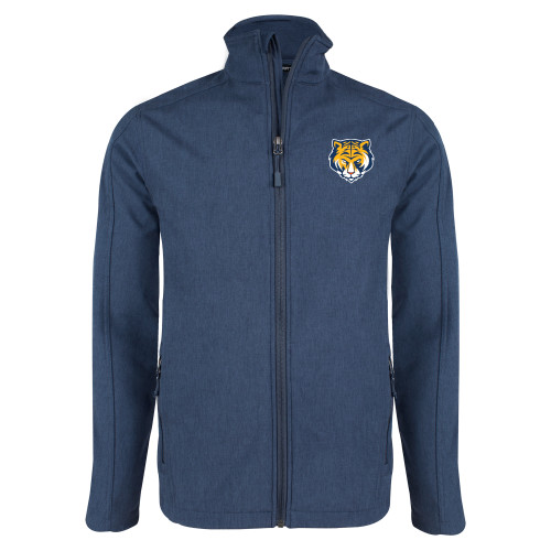 Navy Heather Softshell Jacket-Mascot Head