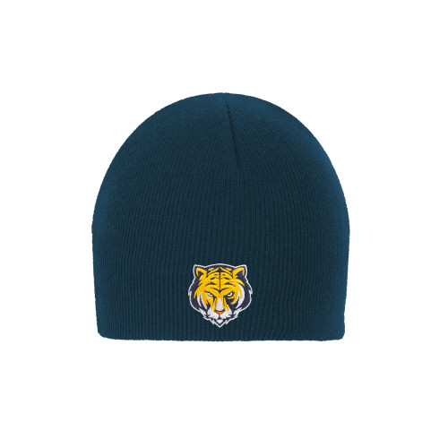 Navy Knit Beanie-Mascot Head