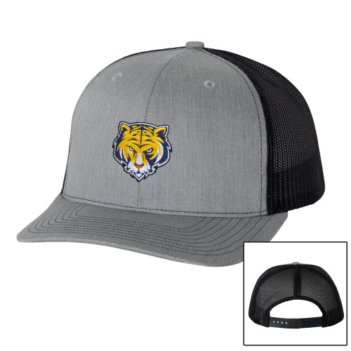 Richardson Heather Grey/Black Trucker Hat-Mascot Head
