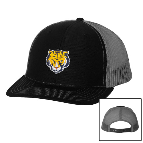 Richardson Black/Charcoal Trucker Hat-Mascot Head