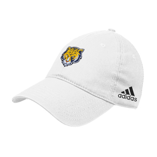 Adidas White Adjustable Washed Slouch Hat-Mascot Head