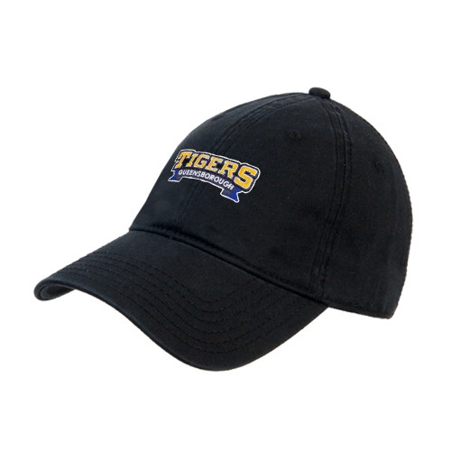 Black Unstructured Adjustable Low Profile Hat-Wordmark