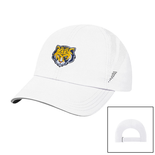 Womens White Performance Cap-Mascot Head
