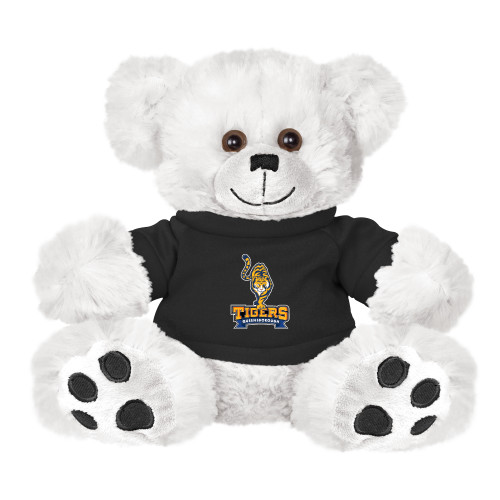 Plush Big Paw 8 1/2 inch White Bear w/Black Shirt-Tiger Queensborough
