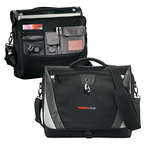 Black/Grey Slope Computer Messenger Bag-Official Logo