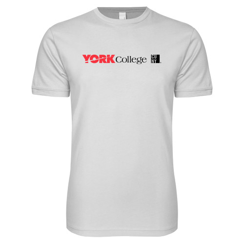 Next Level White SoftStyle T Shirt-York College with CUNY Square
