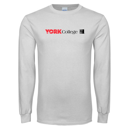 White Long Sleeve T Shirt-York College with CUNY Square