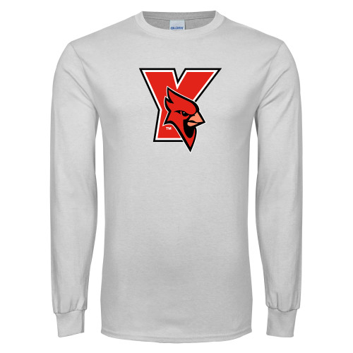 White Long Sleeve T Shirt-Cardinal